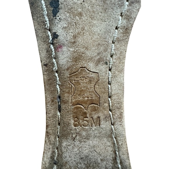 Tory Burch luxury Caroline Beige Camel Patent Leather‎ Gold Logo Ballet Flat 8.5 - Picture 4 of 9